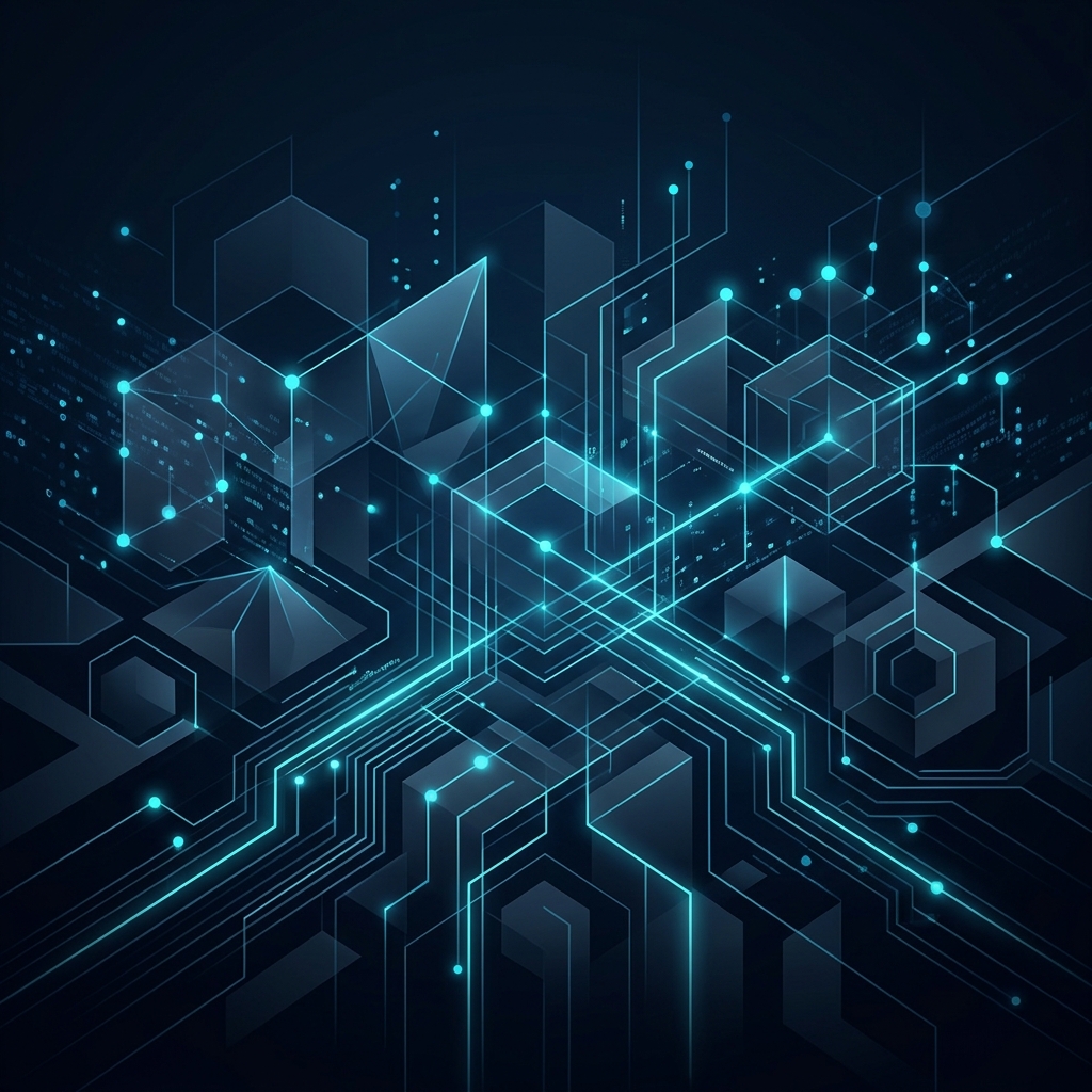 Abstract high-tech network showing strategy and leadership
